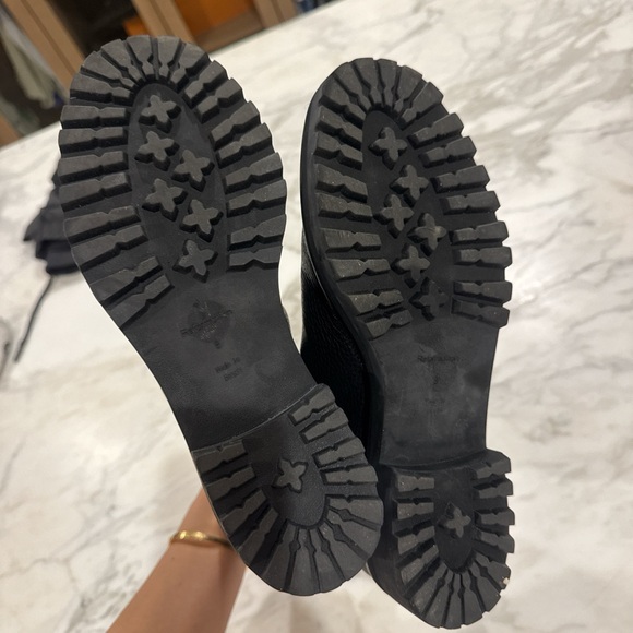 Reformation Black Leather Combat Boots - Picture 3 of 3